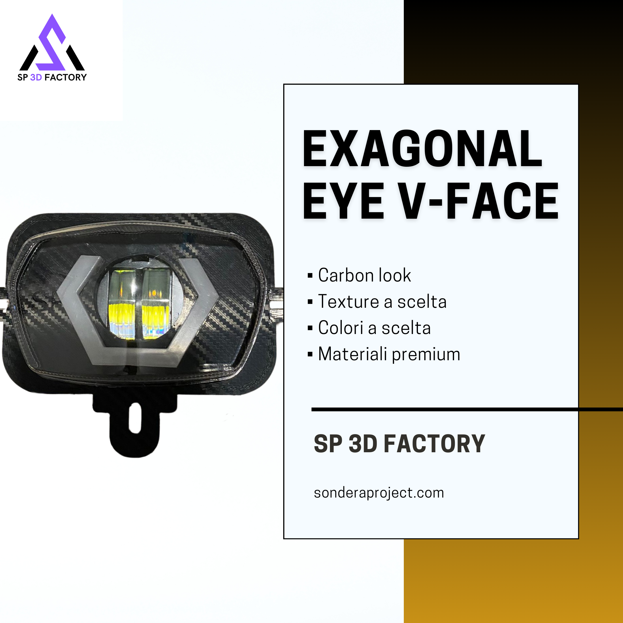 Faro EXAGONAL Eye RGB per V Face - CARBON LOOK