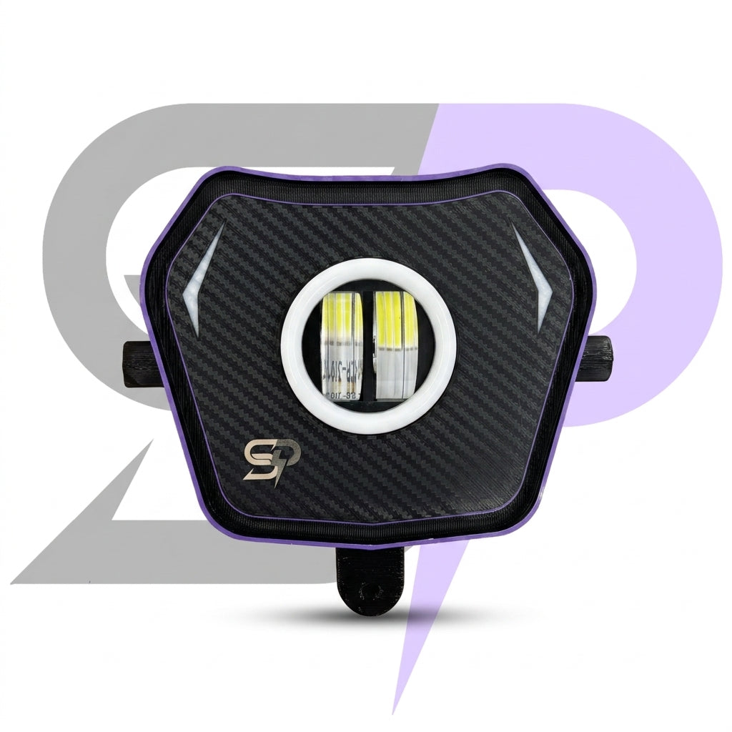 Mascherina Faro LED Angel Eye Carbon Look Enduro/Motard | Sondera Project